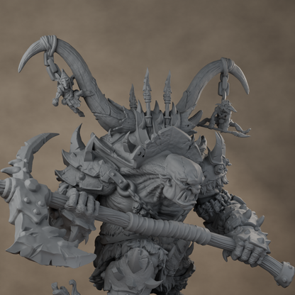Ard One Stompa Pose 02 Gore - unpainted resin miniature digital render - detail weapon