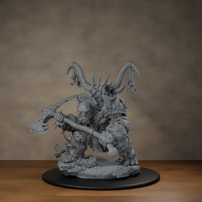 Ard One Stompa Pose 02 Gore - unpainted resin miniature digital render - front left 3q