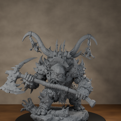 Ard One Stompa Pose 02 Gore - unpainted resin miniature digital render - high angle