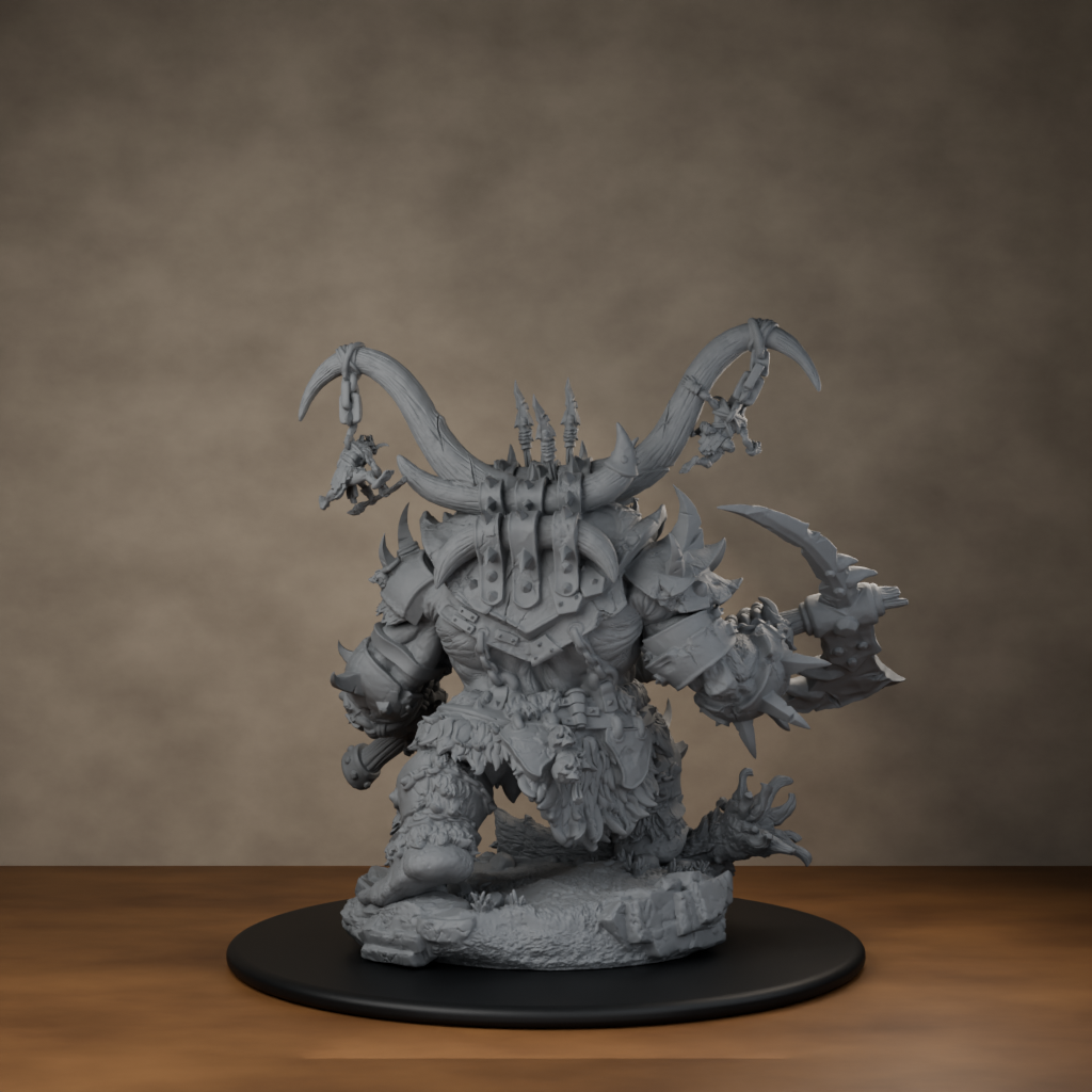 Ard One Stompa Pose 02 Nogore - unpainted resin miniature digital render - back