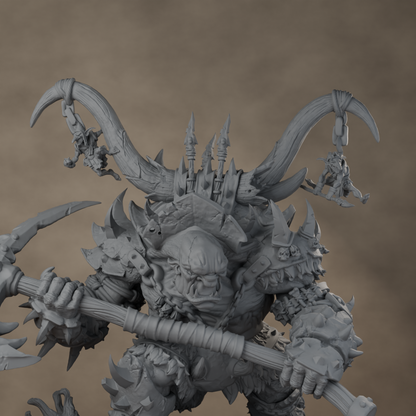 Ard One Stompa Pose 02 Nogore - unpainted resin miniature digital render - detail upper
