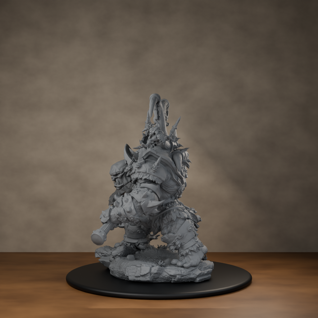 Ard One Stompa Pose 02 Nogore - unpainted resin miniature digital render - side left