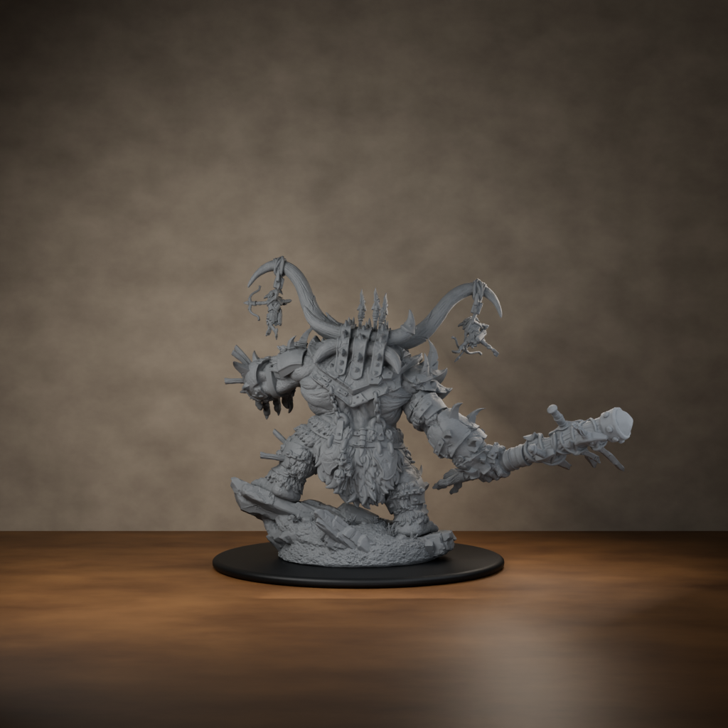 Ard One Stompa Pose 03 Gore - unpainted resin miniature digital render - back