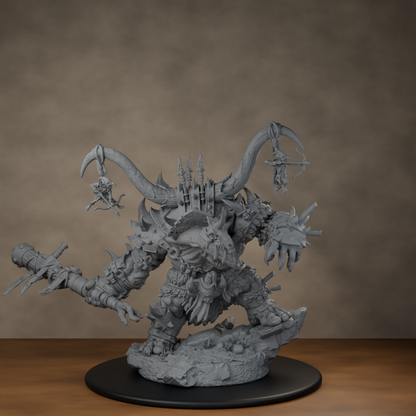 Ard One Stompa Pose 03 Gore - unpainted resin miniature digital render - high angle