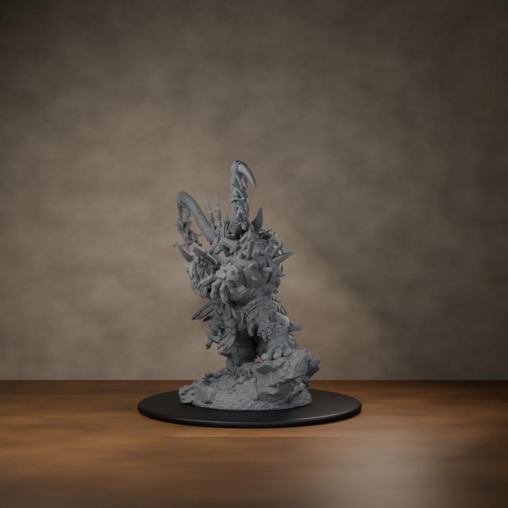 Ard One Stompa Pose 03 Gore - unpainted resin miniature digital render - side