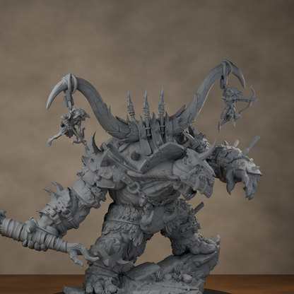 Ard One Stompa Pose 03 Nogore - unpainted resin miniature digital render - detail weapon