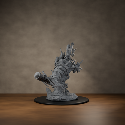 Ard One Stompa Pose 03 Nogore - unpainted resin miniature digital render - side right