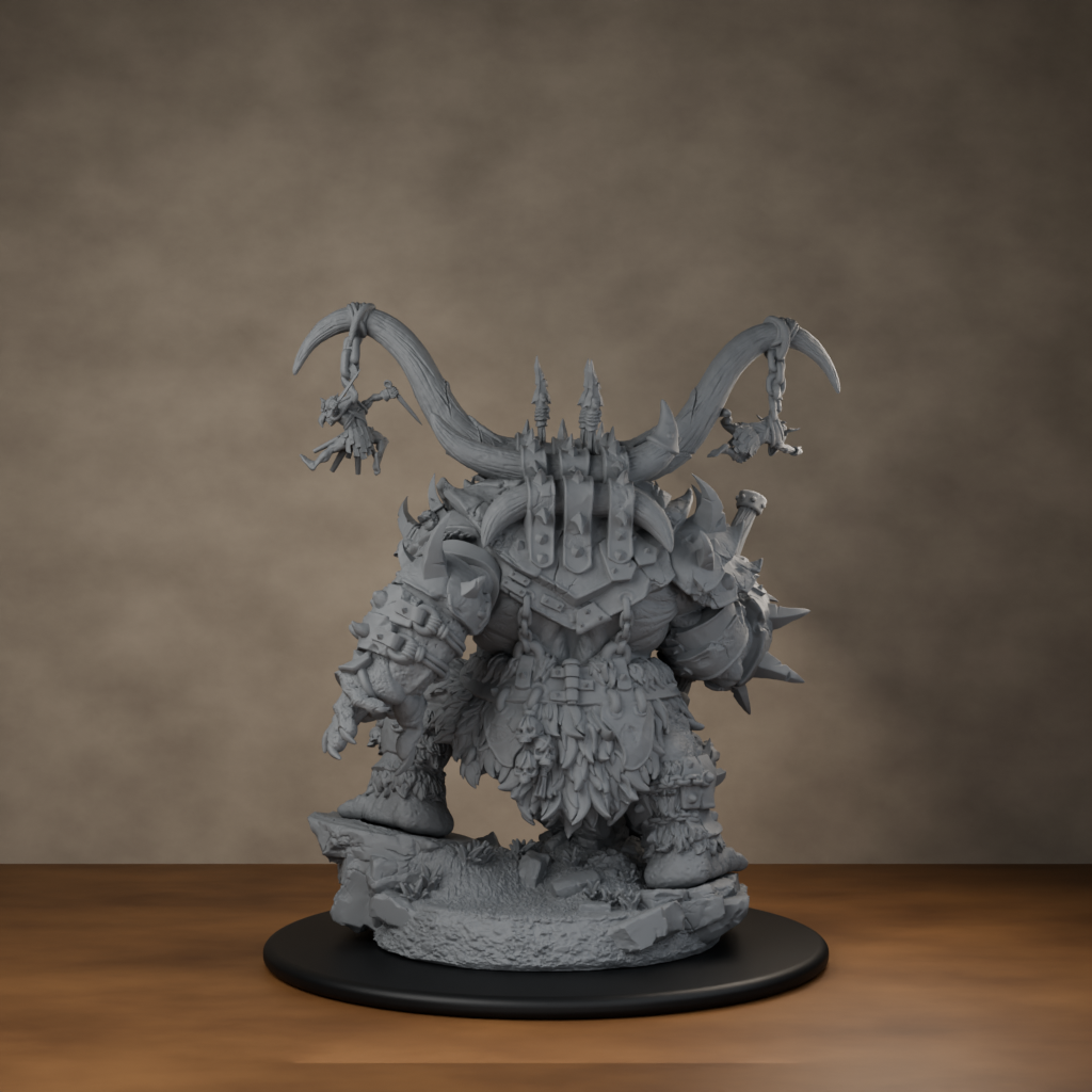 Ard One Stompa Pose 04 Gore - unpainted resin miniature digital render - back