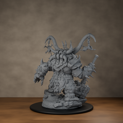 Ard One Stompa Pose 04 Gore - unpainted resin miniature digital render - back right 3q