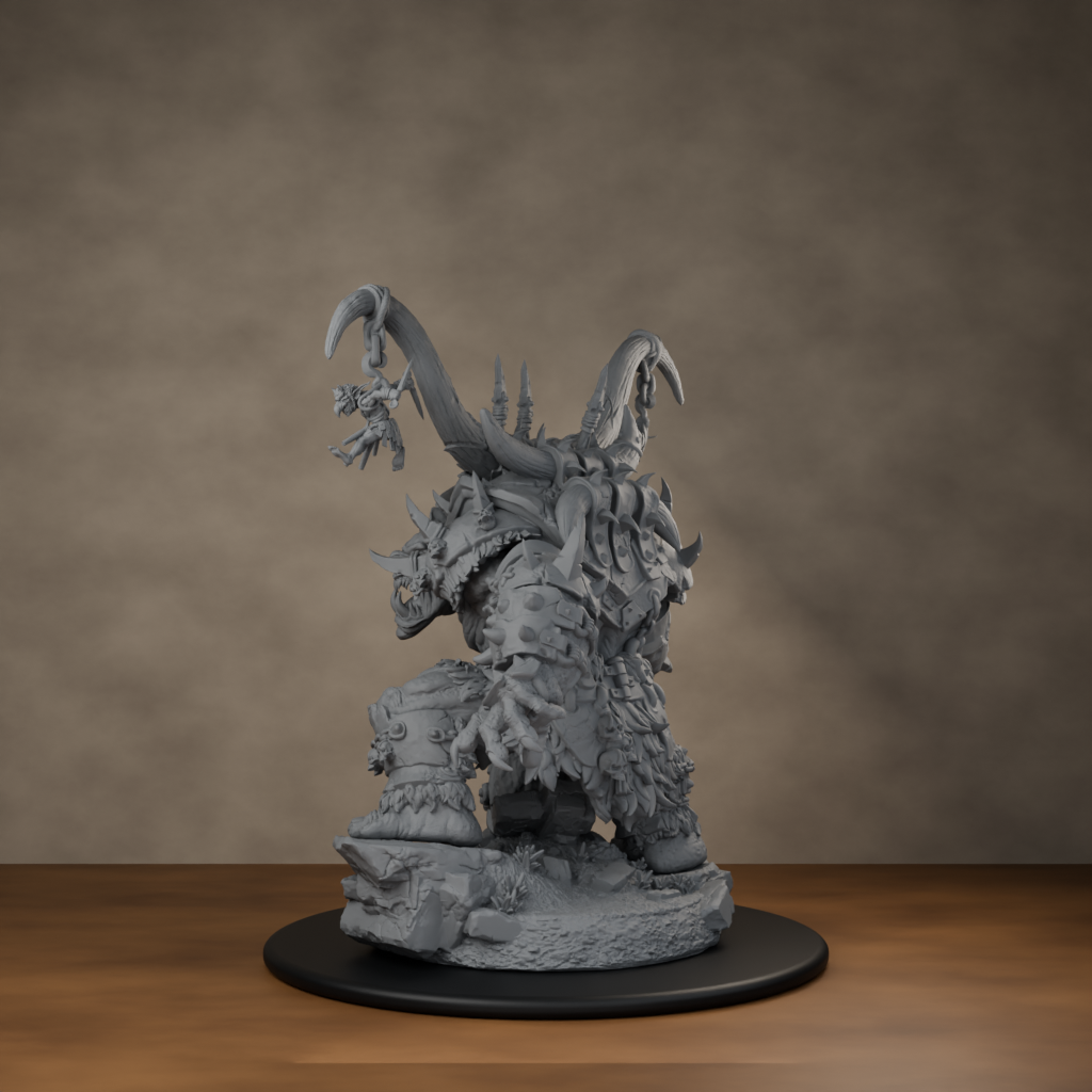 Ard One Stompa Pose 04 Nogore - unpainted resin miniature digital render - back left 3q