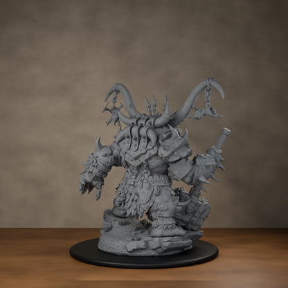 Ard One Stompa Pose 04 Nogore - unpainted resin miniature digital render - back right 3q