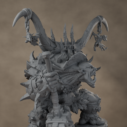 Ard One Stompa Pose 04 Nogore - unpainted resin miniature digital render - detail weapon