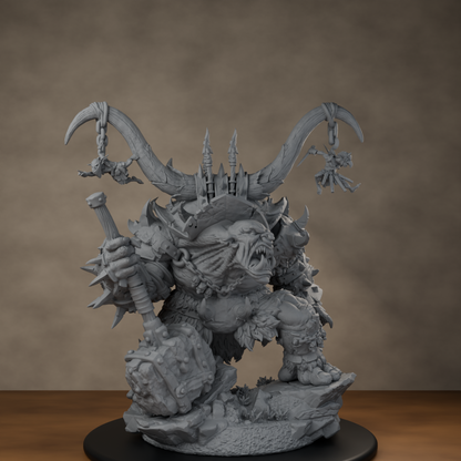 Ard One Stompa Pose 04 Nogore - unpainted resin miniature digital render - low angle