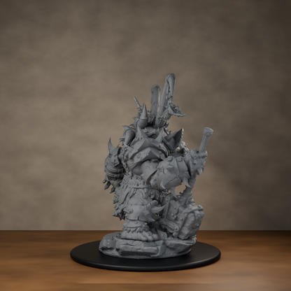 Ard One Stompa Pose 04 Nogore - unpainted resin miniature digital render - side right