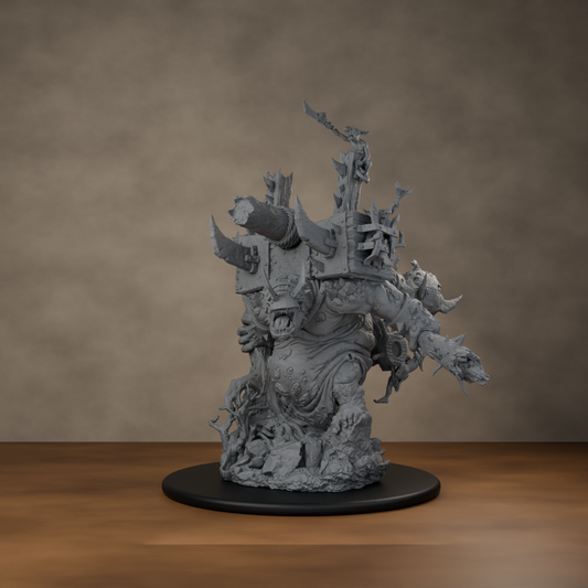 Big'un Flinga - unpainted resin miniature digital render - hero view