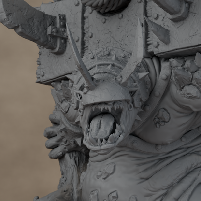 Big'un Flinga - unpainted resin miniature digital render - detail upper