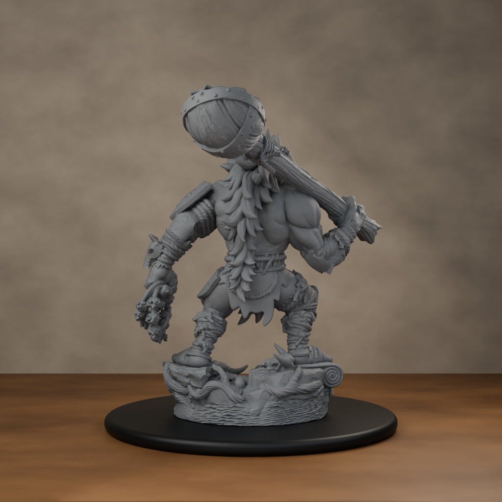 Blackspring Troll Pose 01 - unpainted resin miniature digital render - back