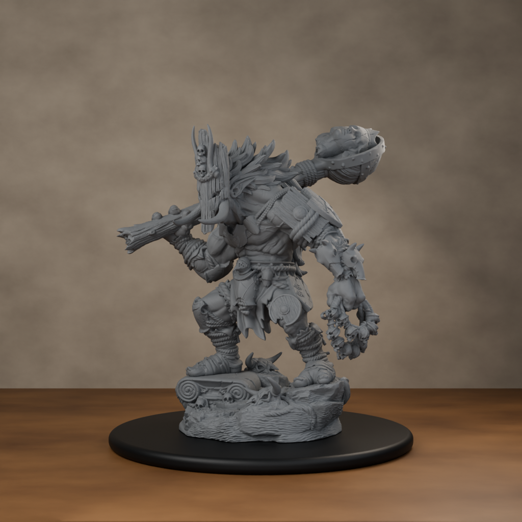 Blackspring Troll Pose 01 - unpainted resin miniature digital render - front left 3q