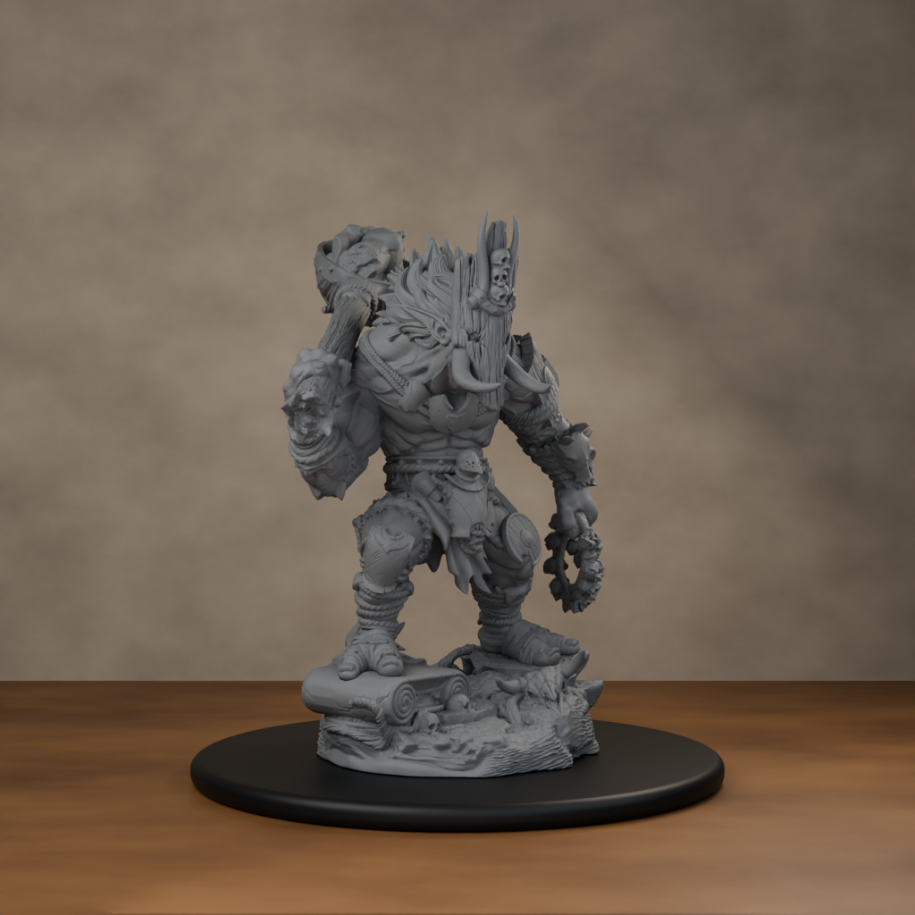 Blackspring Troll Pose 01 - unpainted resin miniature digital render - front right 3q