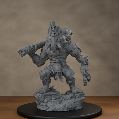 Blackspring Troll Pose 01 - unpainted resin miniature digital render - low angle