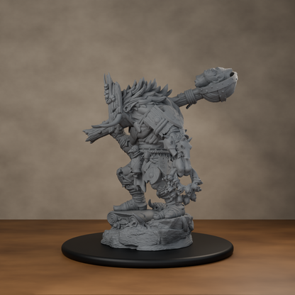 Blackspring Troll Pose 01 - unpainted resin miniature digital render - side