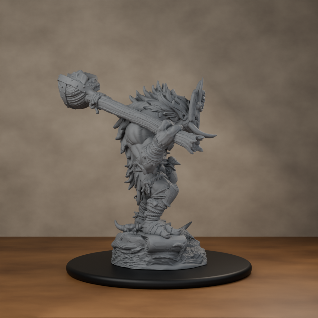 Blackspring Troll Pose 01 - unpainted resin miniature digital render - side right
