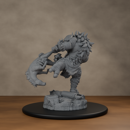 Blackspring Troll Pose 02 - unpainted resin miniature digital render - back