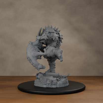 Blackspring Troll Pose 02 - unpainted resin miniature digital render - back left 3q