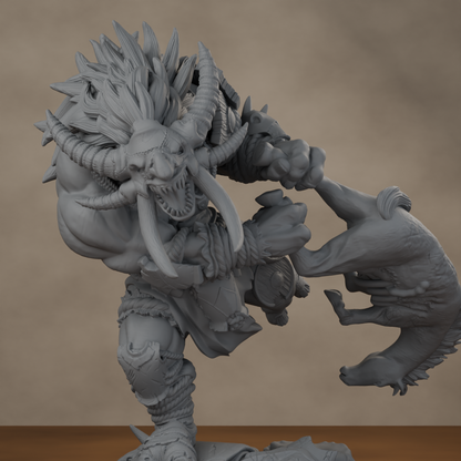 Blackspring Troll Pose 02 - unpainted resin miniature digital render - detail upper