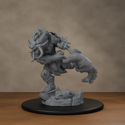 Blackspring Troll Pose 02 - unpainted resin miniature digital render - front left 3q