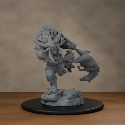 Blackspring Troll Pose 02 - unpainted resin miniature digital render - hero