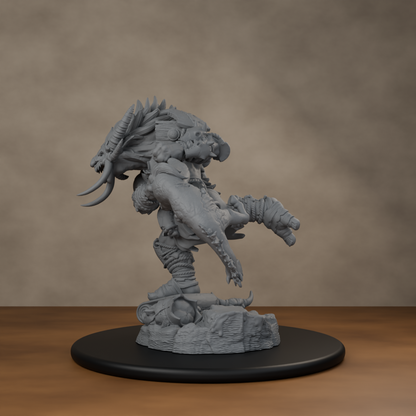 Blackspring Troll Pose 02 - unpainted resin miniature digital render - side left