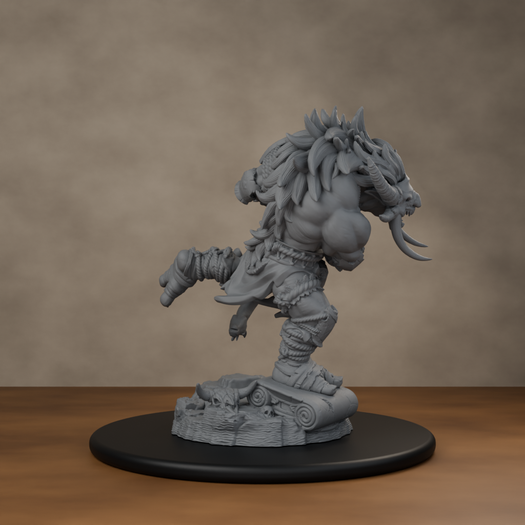 Blackspring Troll Pose 02 - unpainted resin miniature digital render - side right