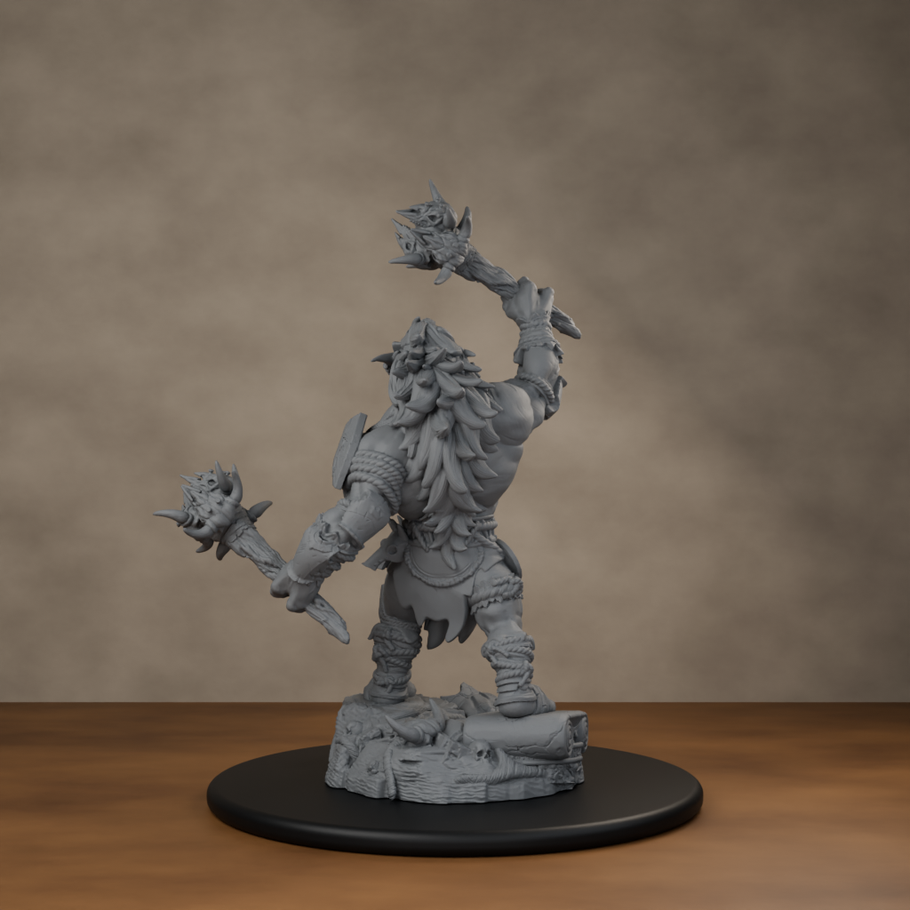 Blackspring Troll Pose 03 - unpainted resin miniature digital render - back