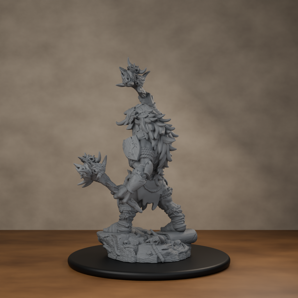 Blackspring Troll Pose 03 - unpainted resin miniature digital render - back left 3q