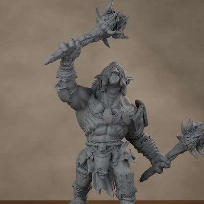 Blackspring Troll Pose 03 - unpainted resin miniature digital render - detail upper