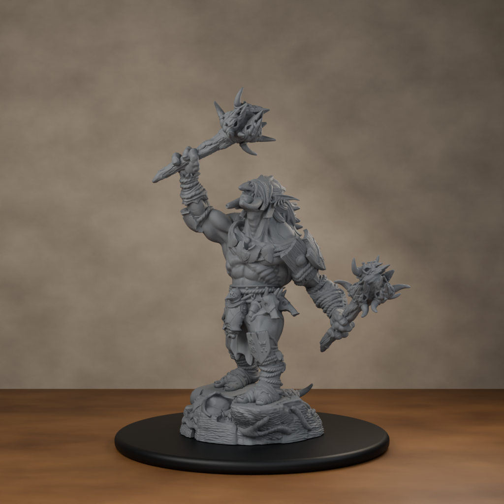 Blackspring Troll Pose 03 - unpainted resin miniature digital render - front left 3q