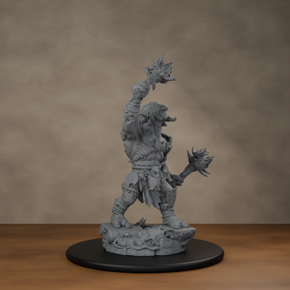 Blackspring Troll Pose 03 - unpainted resin miniature digital render - front right 3q