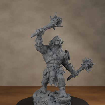 Blackspring Troll Pose 03 - unpainted resin miniature digital render - high angle