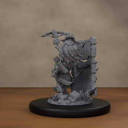 Blocknsock Chucks Pose 01 - unpainted resin miniature digital render - back left 3q