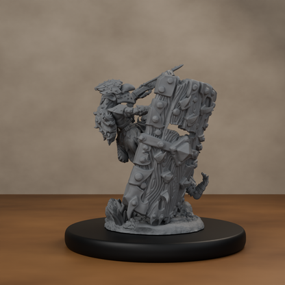 Blocknsock Chucks Pose 01 - unpainted resin miniature digital render - back right 3q