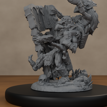 Blocknsock Chucks Pose 01 - unpainted resin miniature digital render - detail base