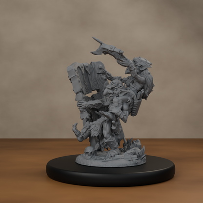 Blocknsock Chucks Pose 01 - unpainted resin miniature digital render - front left 3q
