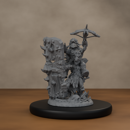 Blocknsock Chucks Pose 01 - unpainted resin miniature digital render - front right 3q