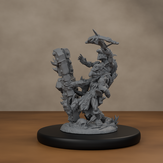 Blocknsock Chucks Pose 01 - unpainted resin miniature digital render - hero
