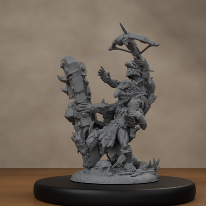 Blocknsock Chucks Pose 01 - unpainted resin miniature digital render - low angle