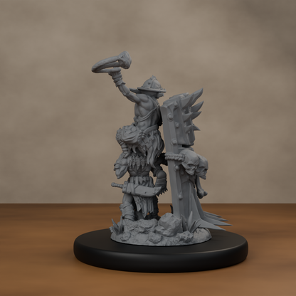 Blocknsock Chucks Pose 02 - unpainted resin miniature digital render - back left 3q