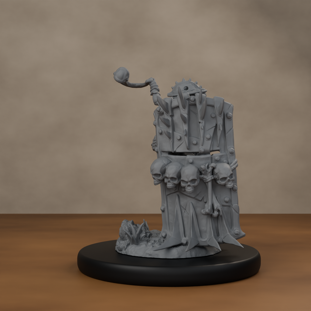Blocknsock Chucks Pose 02 - unpainted resin miniature digital render - back right 3q