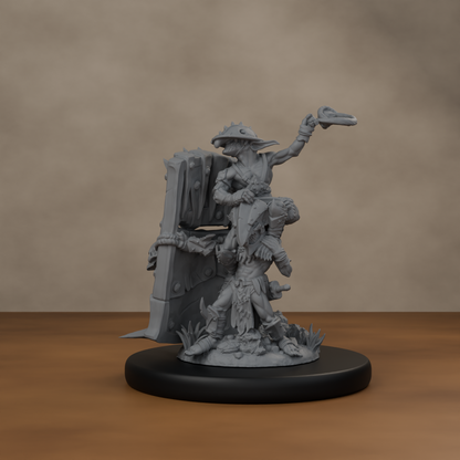 Blocknsock Chucks Pose 02 - unpainted resin miniature digital render - scale on wheel