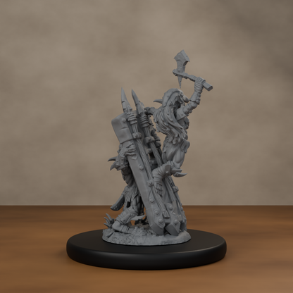 Blocknsock Chucks Pose 03 - unpainted resin miniature digital render - back right 3q